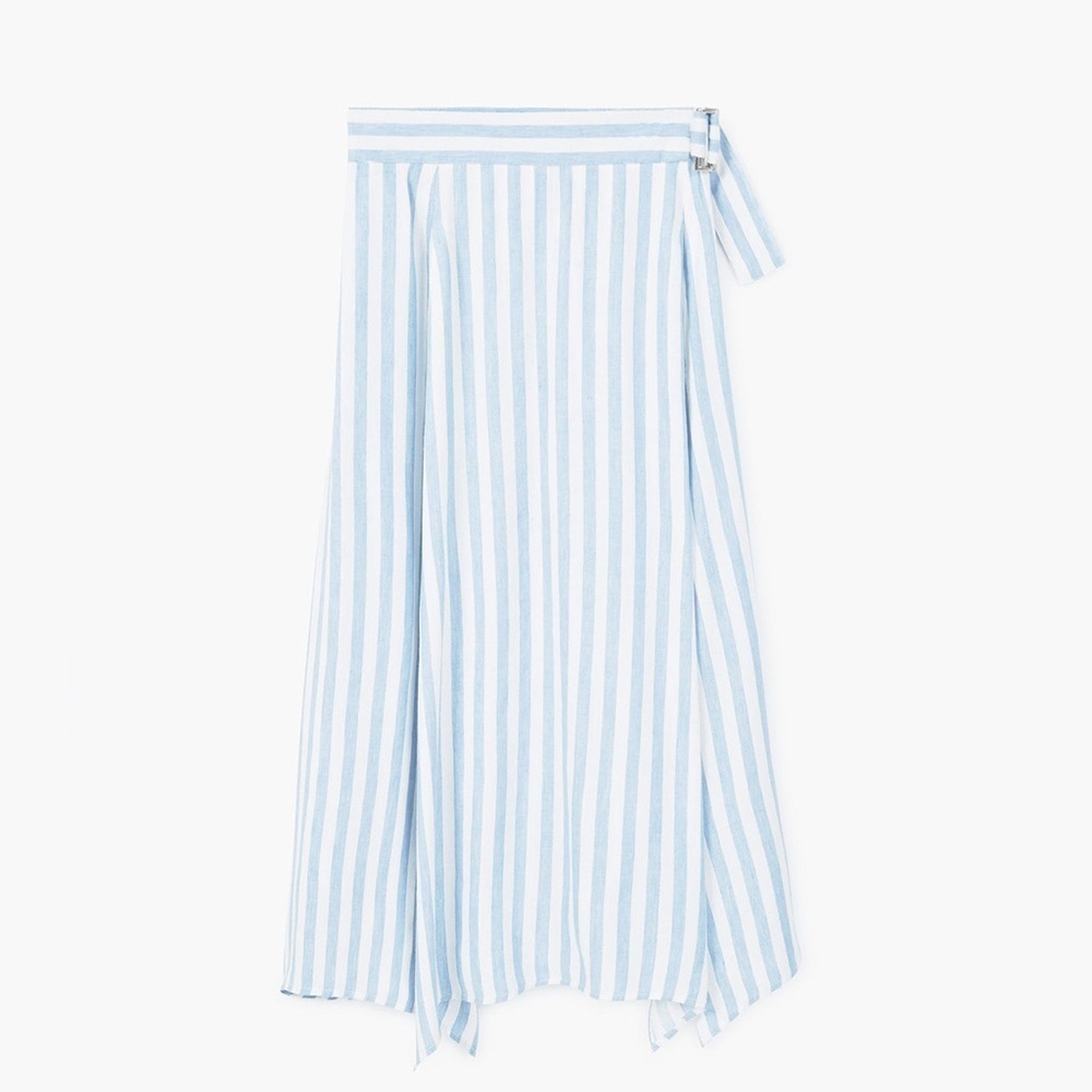 Mango Striped Maxi Skirt in Blue and White